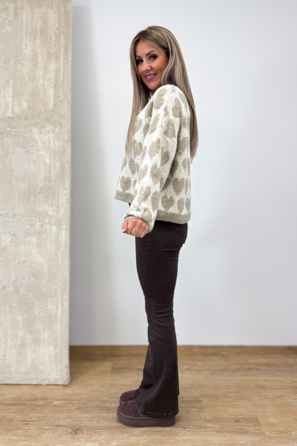 Spodnie Jeansy Flare Fit mod. 5093 - Czekoladowe 6