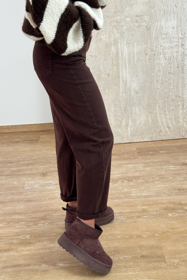 Spodnie Jeansy Balloon mod.559 - Czekoladowe 3