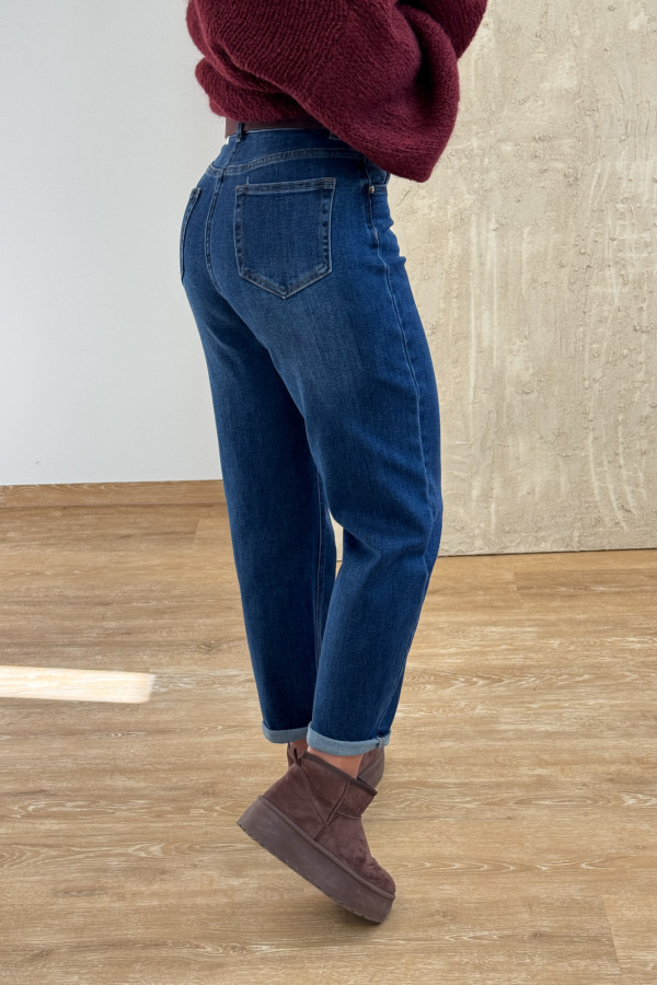 Spodnie Jeansy Mom Fit 2175 - Granatowe 4