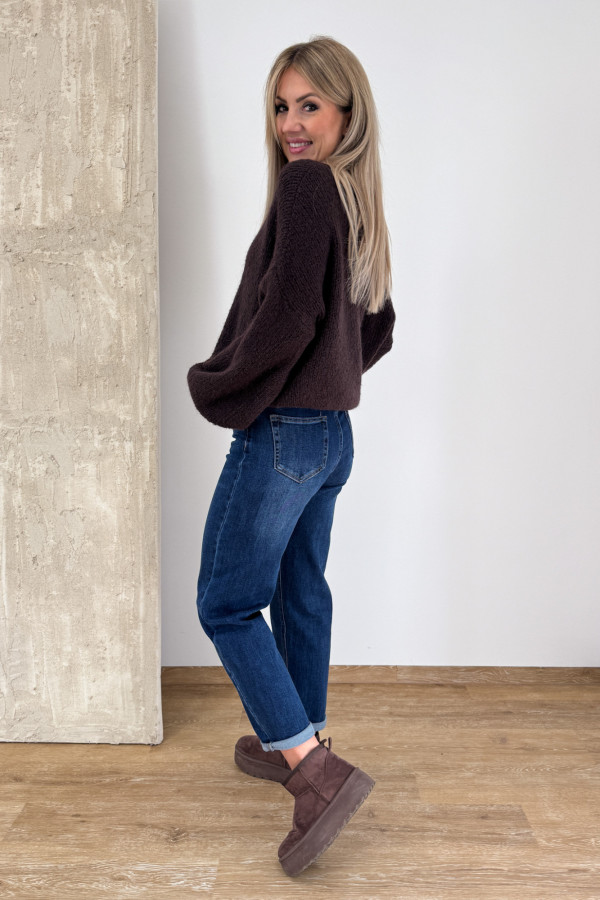 Spodnie Jeansy Mom Fit 2175 - Granatowe 11