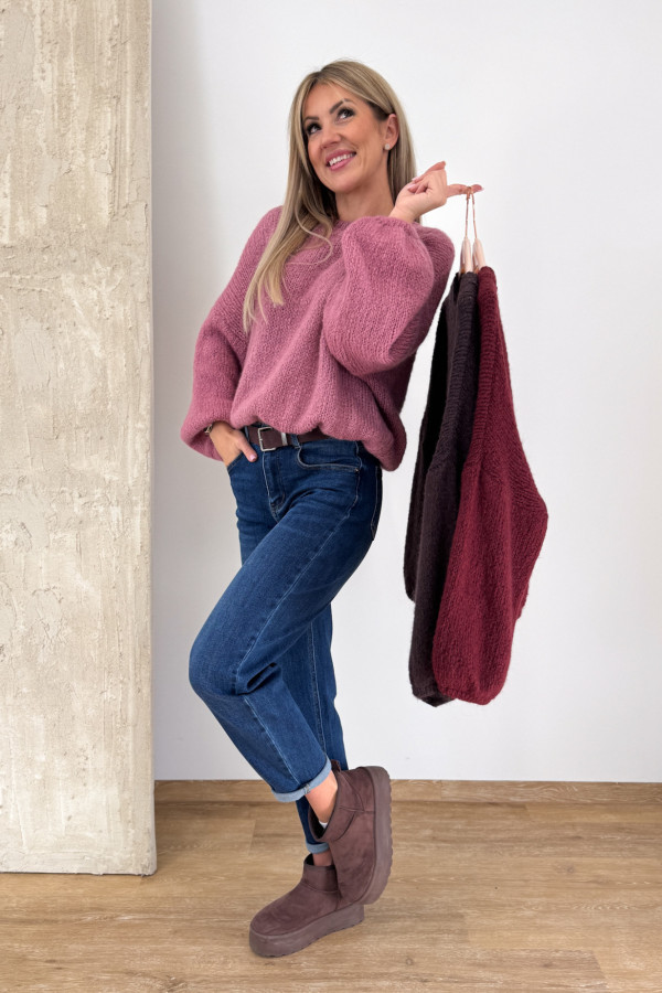 Sweter z Wełną Hagi - Wrzos 6