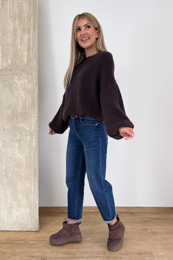 Spodnie Jeansy Mom Fit 2175 - Granatowe 12