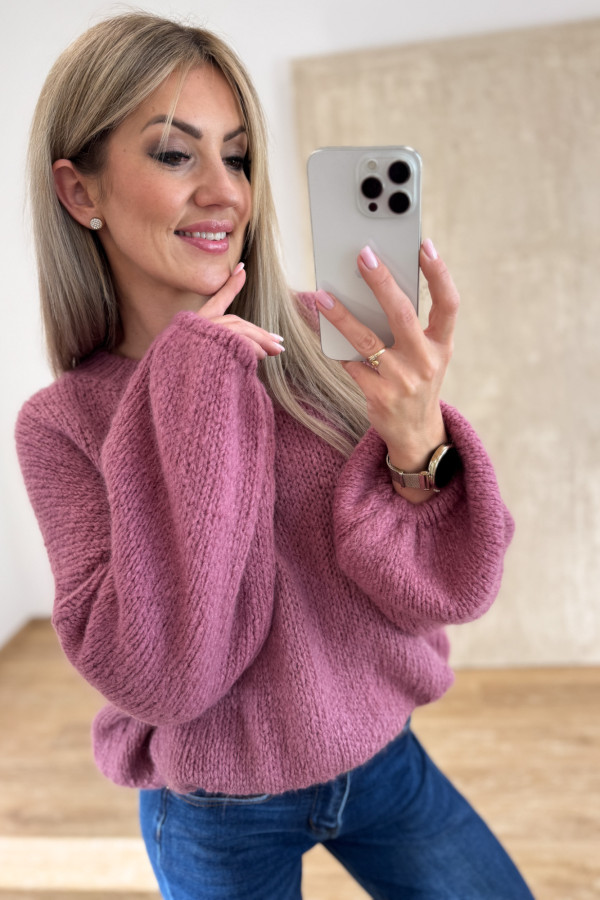 Sweter z Wełną Hagi - Wrzos 10