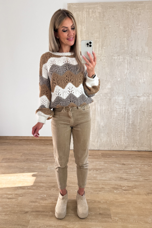Sweter Ażurowy Lumino - Śmietanka 6