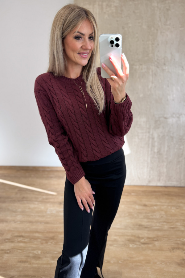Sweter Bawełniany Craft - Bordowy 5