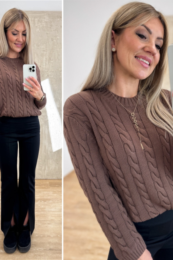 Sweter Bawełniany Craft - Mleczna Czekolada 1