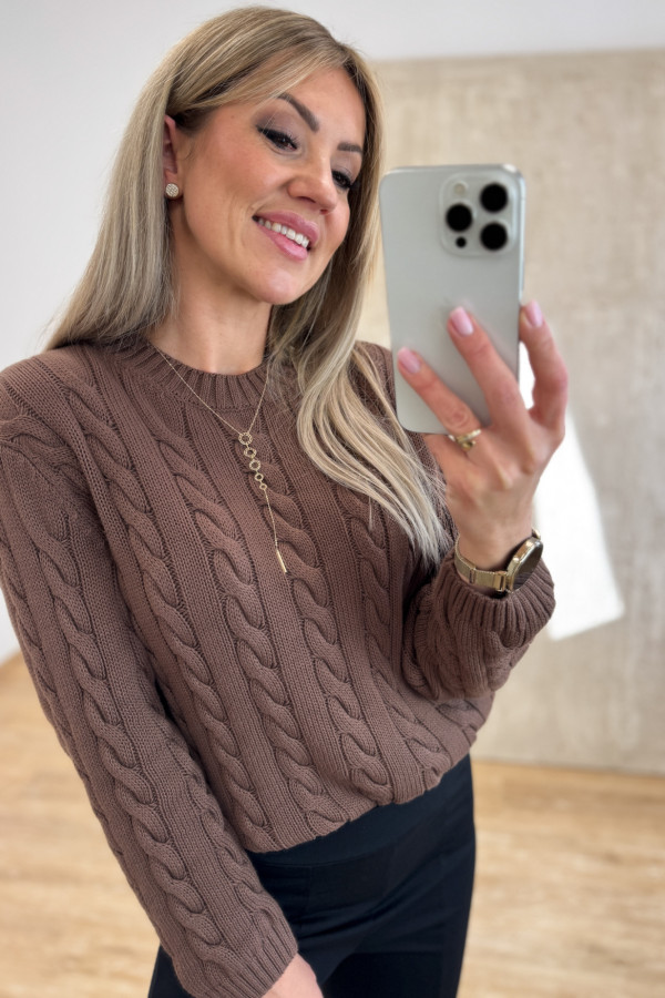 Sweter Bawełniany Craft - Mleczna Czekolada