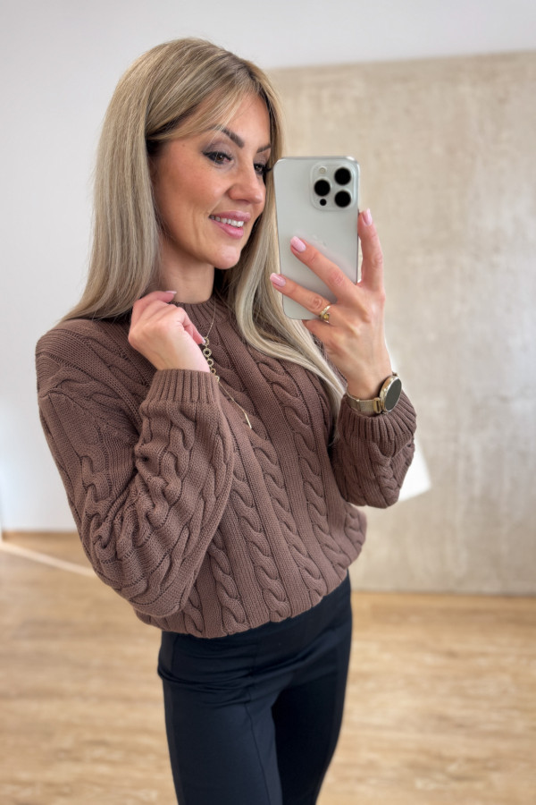 Sweter Bawełniany Craft - Mleczna Czekolada 6